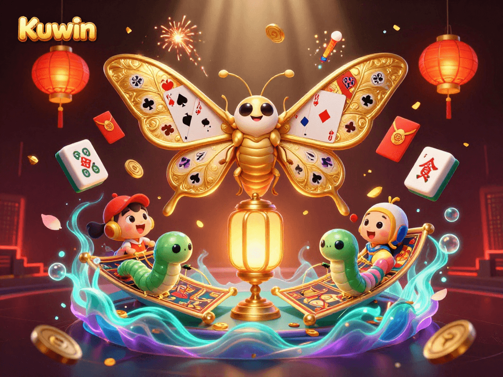 Kuwin players enjoy a vibrant 3D casino scene filled with golden elements and exciting imagery.
