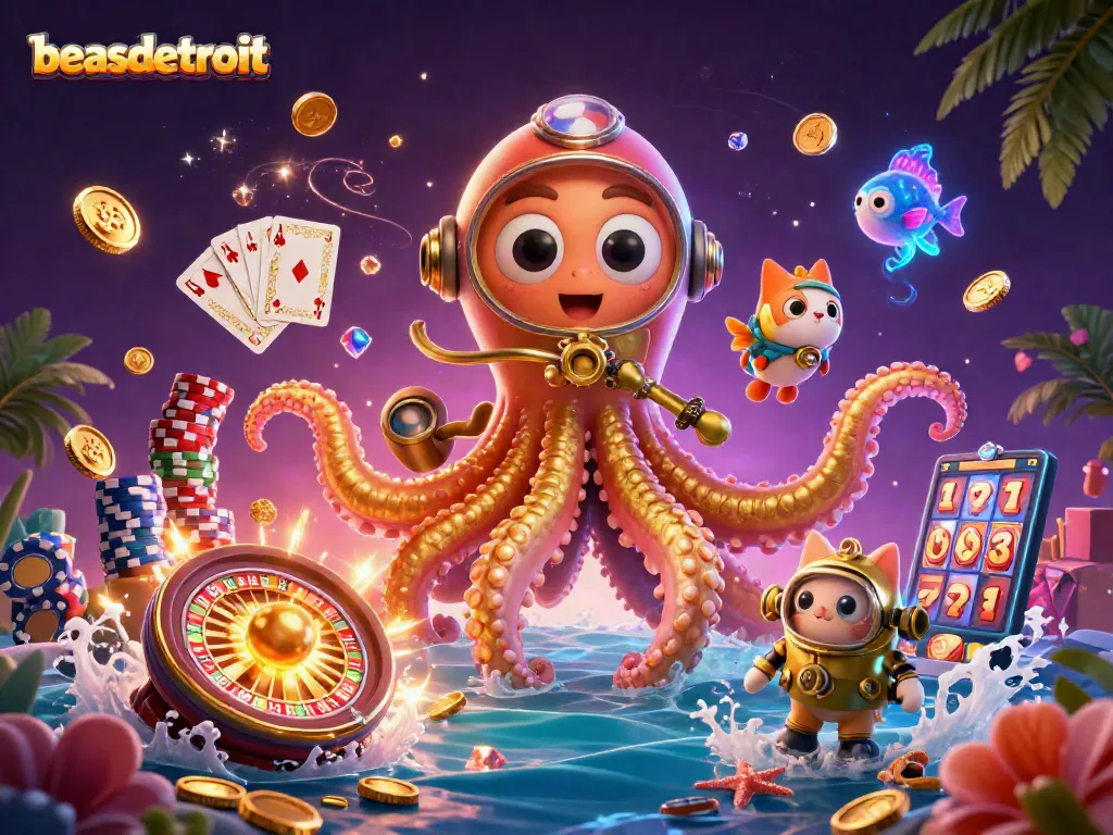 Experience exhilarating gaming with beasdetroit's vibrant casino scene featuring captivating characters and elements.