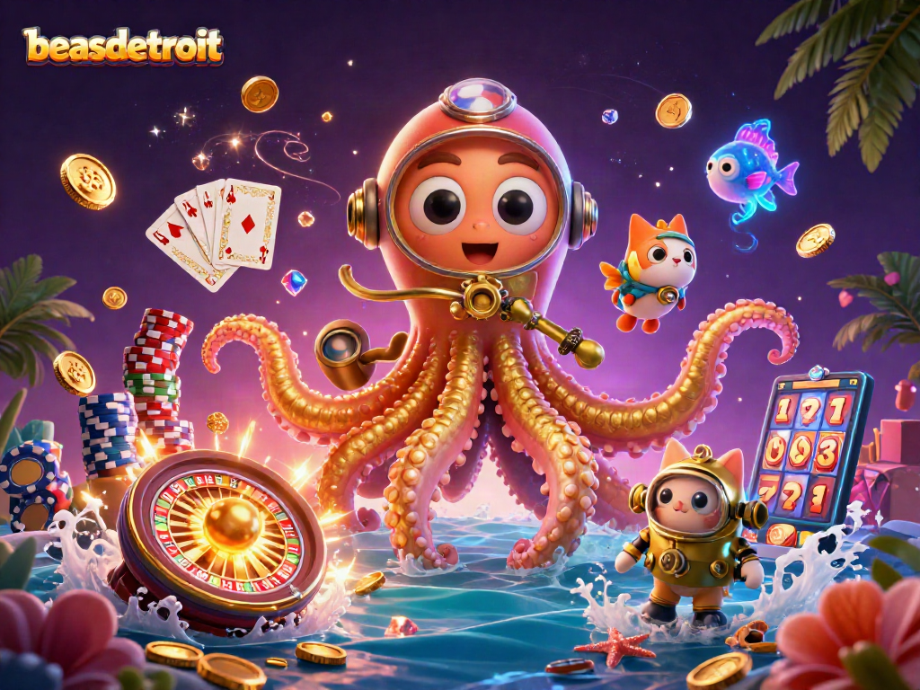 Experience exhilarating gaming with beasdetroit's vibrant casino scene featuring captivating characters and elements.