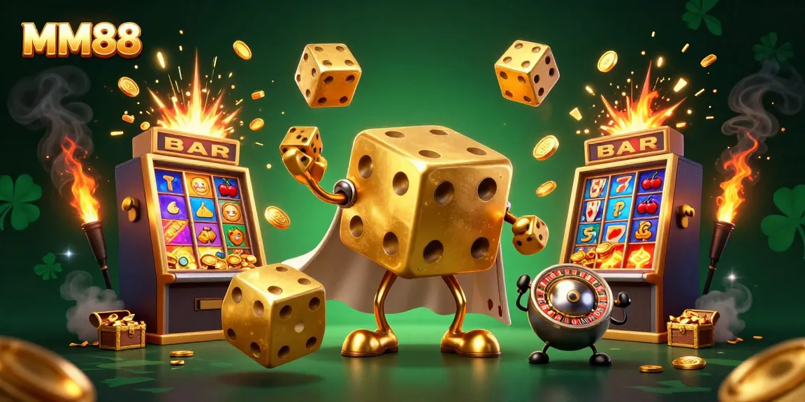 Experience the thrill of MM88 gaming with a vibrant 3D representation of winning moments and excitement.