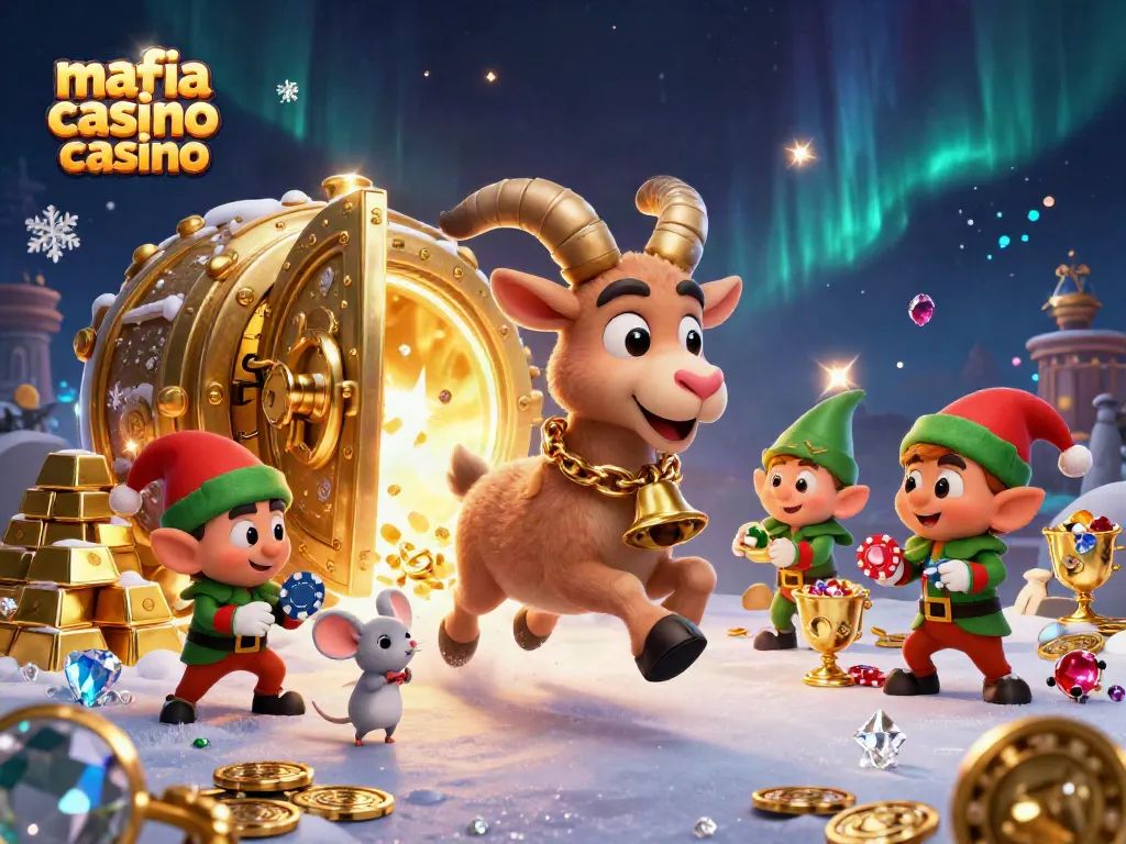 Experience the thrill of mafia casino casino with a festive scene of characters in a raucous gaming environment.